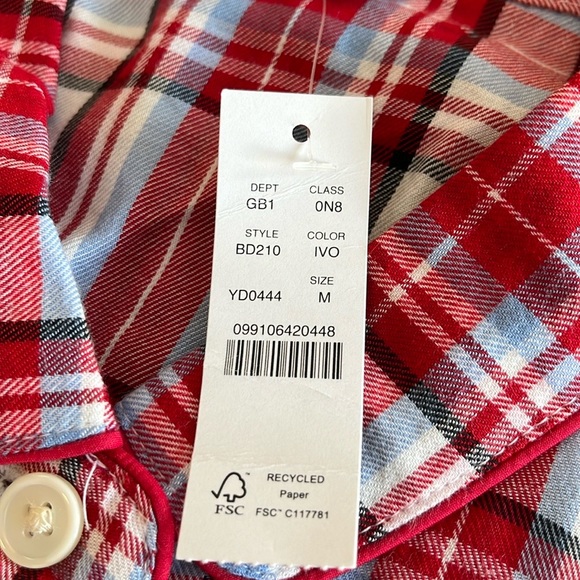J.Crew flannel long sleeve pajama set in vintage plaid NWT - Picture 5 of 7